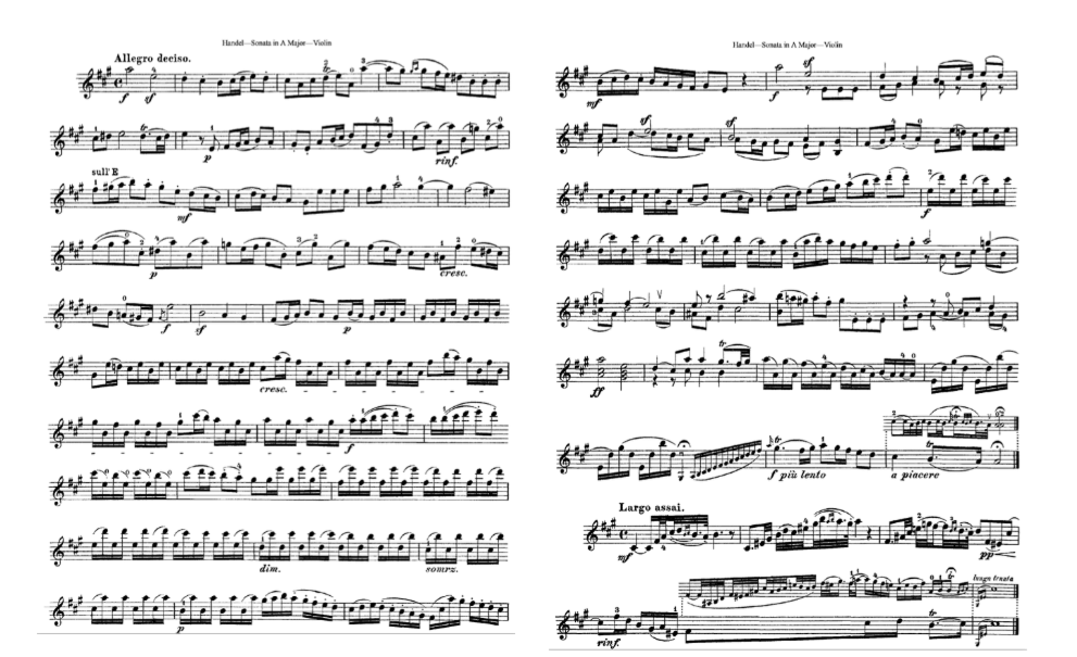 Violin Sonata in A Minor, HWV 361 — Sheet Music