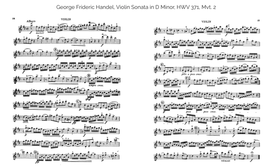 Violin Sonata in D Minor, HWV 371 — Sheet Music