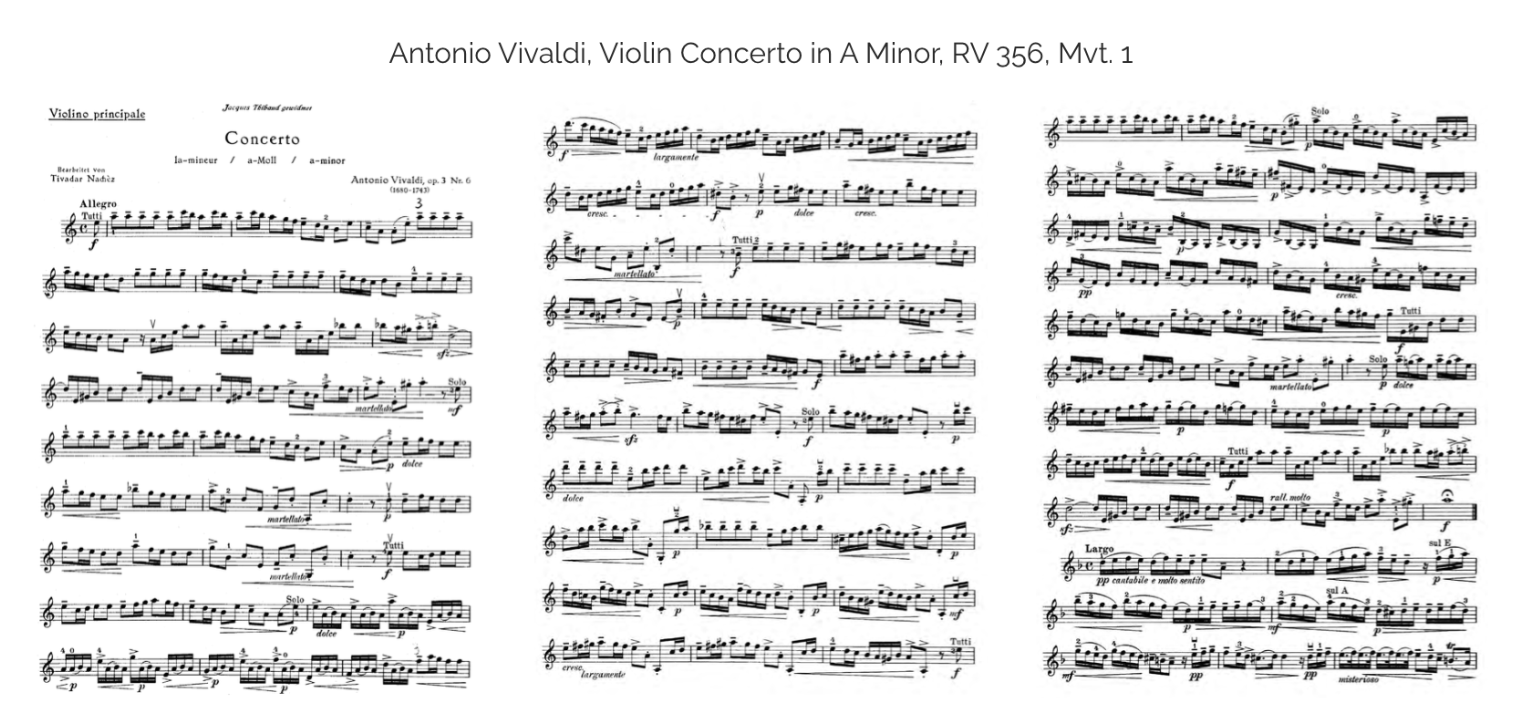 Vivaldi A Minor Mvt. 1 — Sheet Music
