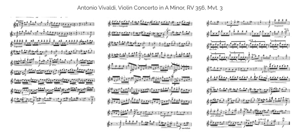 Violin Concerto in A Minor, RV 356 — Sheet Music