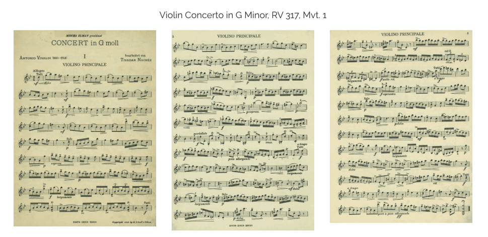 Violin Concerto in G Minor, RV 315 — Sheet Music